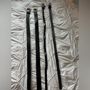 5 Urban Outfitters Black with Silver Finish Leather Belts